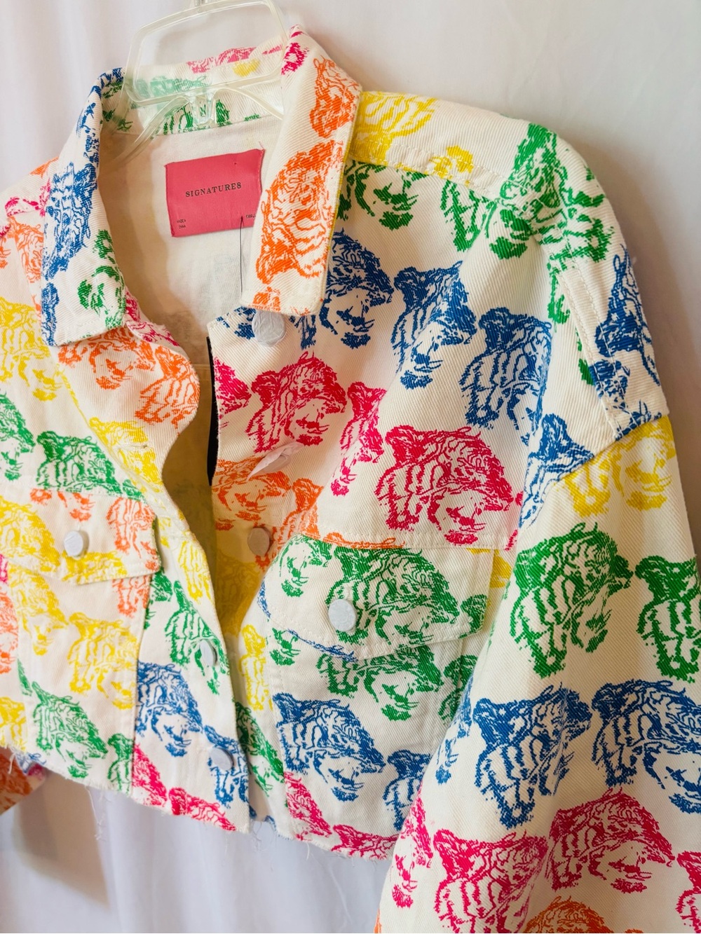 Signature8 Cropped Jacket Rainbow Tiger